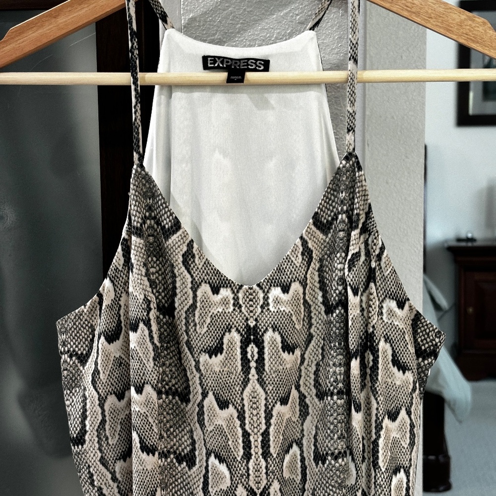 Express Snake Print Fit & Flare Slip Dress - Size… - image 4
